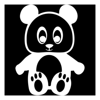 Hugging Panda Decal (White)